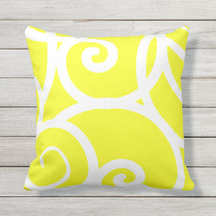 Coussin blanc + Résumé extérieur ou d'intérieur jaune