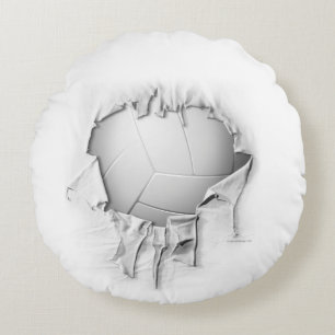 Coussin blanc rond de volley-ball déchiré