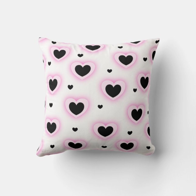 Coussin Blanc Rose Mignon Confortable Moderne Romantique C (Verso)
