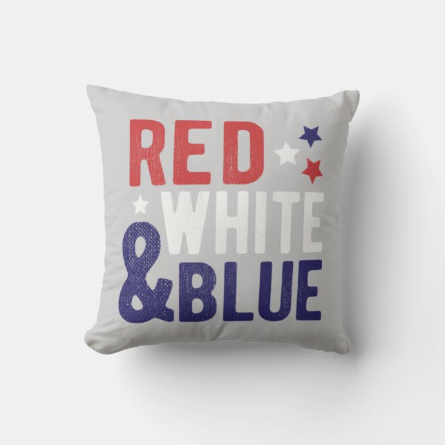 Coussin Blanc Rouge Et Bleu (Recto)