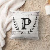 Coussin Blanc Rustique Bois Shabby Chic Laurier Campagne (Couverture)