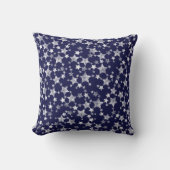 Coussin Blanc sur bleu nuit | Motif d'étoiles d'impression (Recto)