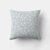Coussin Blanc sur Dusty Blue | Motif d'étoiles d'impressio (Verso)