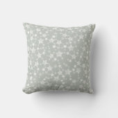 Coussin Blanc sur gris-vert | Motif d'étoiles d'impression (Recto)