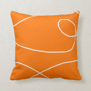 Coussin Blanc sur la mandarine