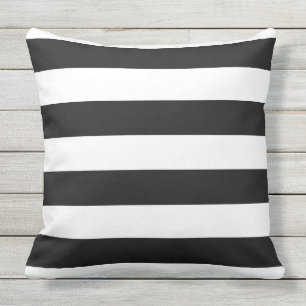 Coussin BLANC sur le NOIR Élégant style moderne éclat noir