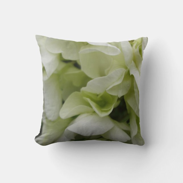 Coussin Blanc-Vert de pétales de fleur (Recto)