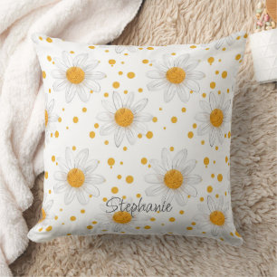 Coussin Blancs clairs avec Centres Jaunes