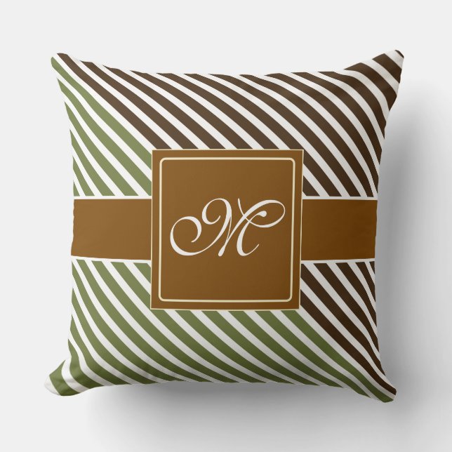 Coussin Blancs étroits + votre dos et votre monogramme (Recto)