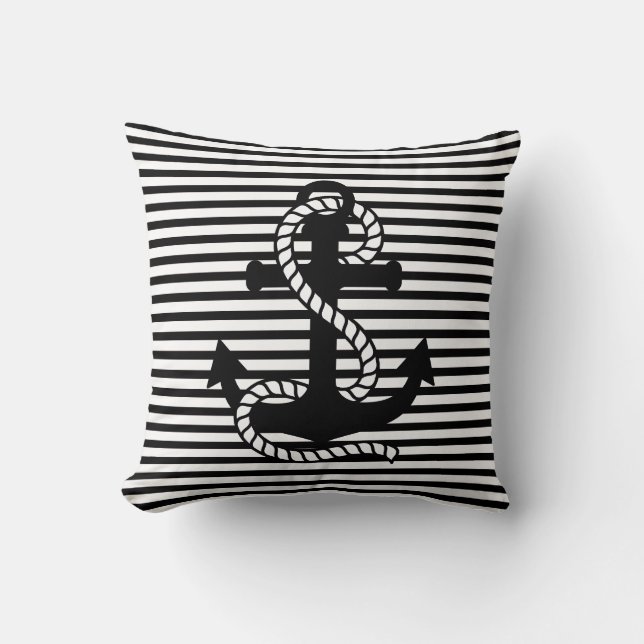 Coussin Blancs noirs et Ancre noire (Recto)