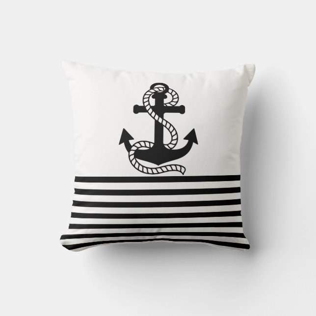 Coussin Blancs noirs et Ancre noire (Recto)