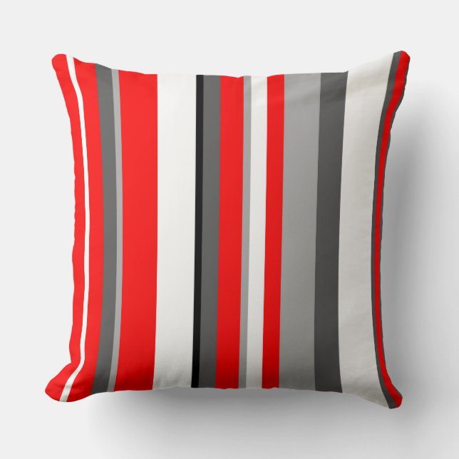 Coussin Blancs rouges et gris (Recto)