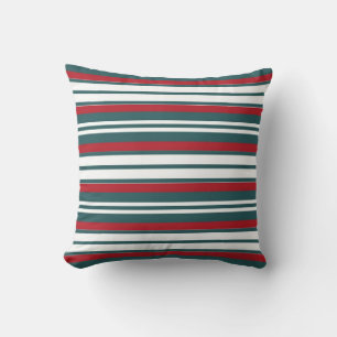 Coussin Blancs Rouges Et Turquoise