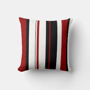 Coussin Blancs rouges noirs verticaux