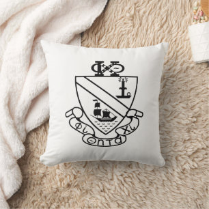 Coussin Blason de Phi Chi Theta N&B