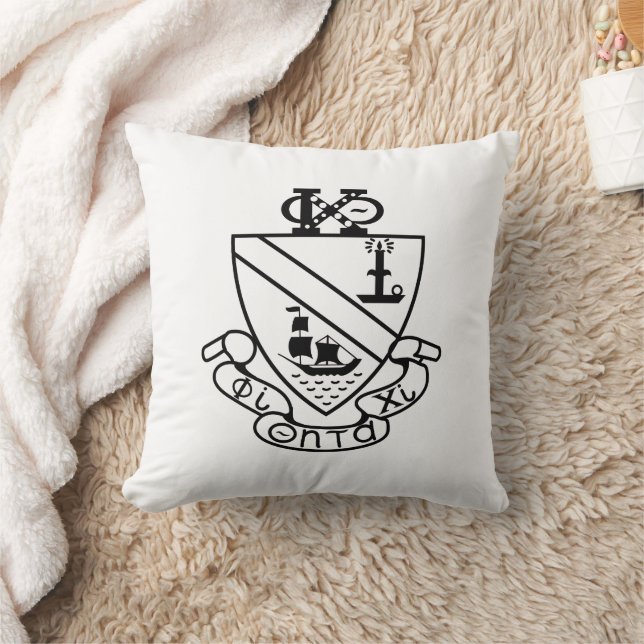 Coussin Blason de Phi Chi Theta | N&B (Couverture)