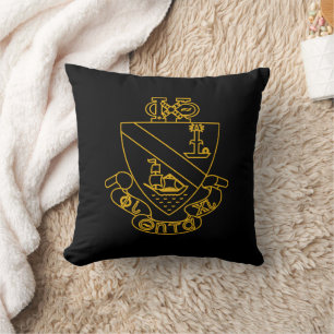 Coussin Blason de Phi Chi Theta Or et Noir