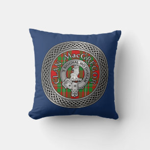 Coussin Blason et nœud tartan du clan MacGregor