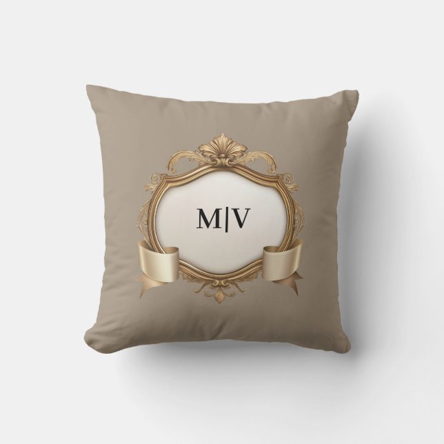 Coussin Blason Monogramme Personnalisé  (Recto)