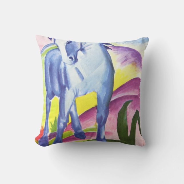 Coussin Blaues Pferd I par Franz Marc Throw Pillow (Recto)