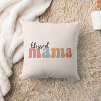 Coussin Blessed Mama Retro fête des mères