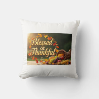 Coussin Blessed & Thankful Pillow – Inspirational Faith