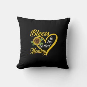 Coussin Blessed To Be Called Maman Sunflower Heart Mothers