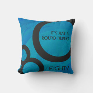 Coussin Bleu 80 Décennie Anniversaire
