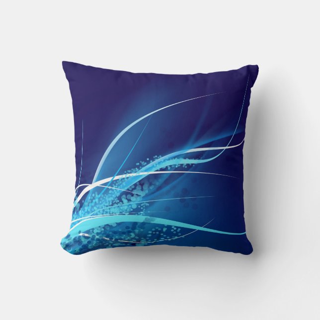 Coussin bleu abstrait de concepteur de Digitals (Recto)