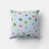 Coussin Bleu Animaux et légumes Enfants Lancer l'oreiller (Verso)