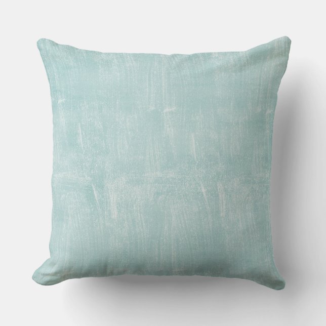 Coussin Bleu Aqua White Ocean Shore (Recto)