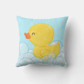 Coussin Bleu Aquarelle Canard en caoutchouc Double Côté (Verso)