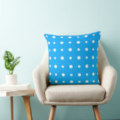 Coussin Bleu avec points blancs (Chaise)