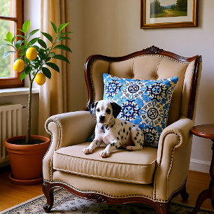 Coussin 💙 bleu azulejos