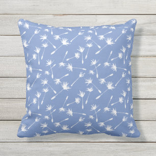 Coussin Bleu Barbeau Fantaisie Motif de Graines de Pissenl