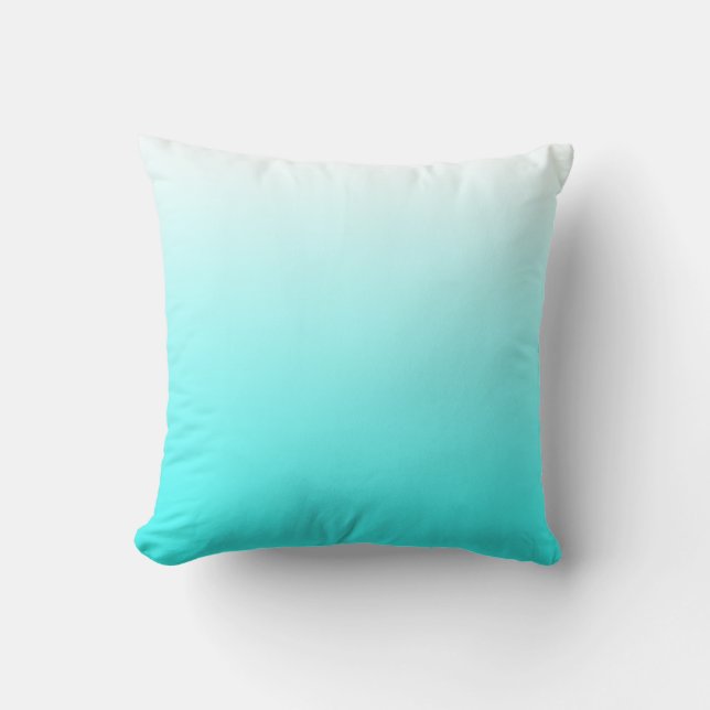 Coussin Bleu blanc à bleu aquatique (Recto)