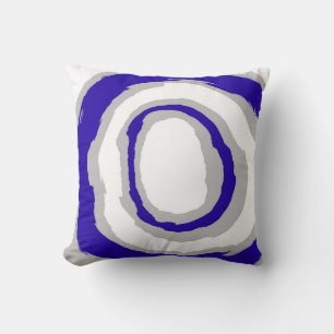 Coussin Bleu, Blanc Art Abstrait