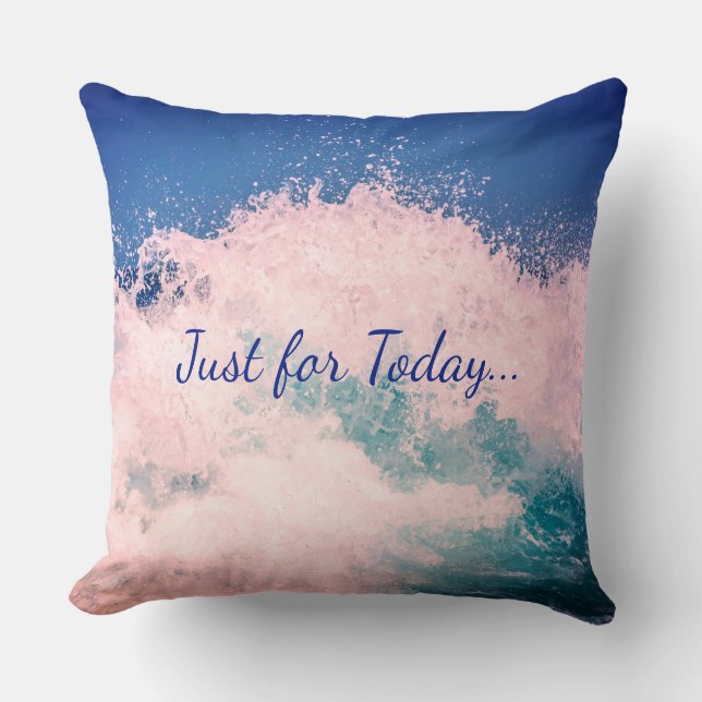 Coussin Bleu / Blanc Conception d'onde Inspiration (Recto)