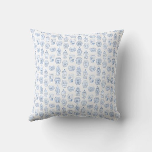 Coussin Bleu Blanc Gingembre Chinois Jar Avec Initiales Fa (Verso)