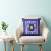 Coussin Bleu Blanc Rayures Centre Soleil (Chaise)