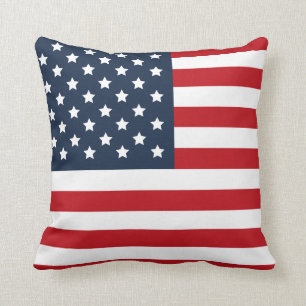 Coussin bleu blanc rouge patriotique de drapeau