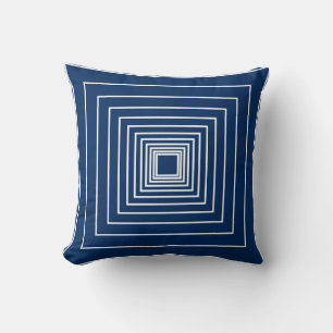 Coussin Bleu bleu marine rayures blanches motif minimalist