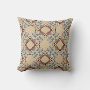 Coussin Bleu Brown Tan Sud-Ouest Art Look Carrelages croqu