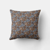 Coussin Bleu Brown tons Mottled Abstrait moderne Motif (Verso)