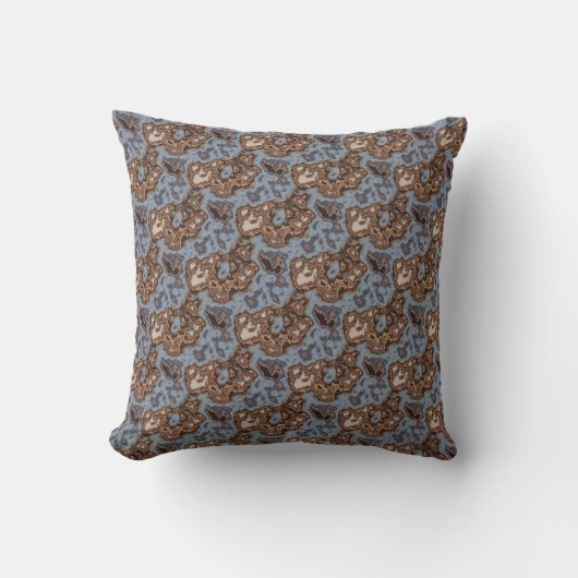Coussin Bleu Brown tons Mottled Abstrait moderne Motif (Recto)
