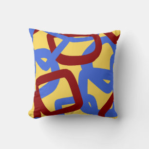 Coussin Bleu carré bleu jaune