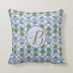 Coussin Bleu Chinoiserie Ginger Jar Jars Panier Topiaire L