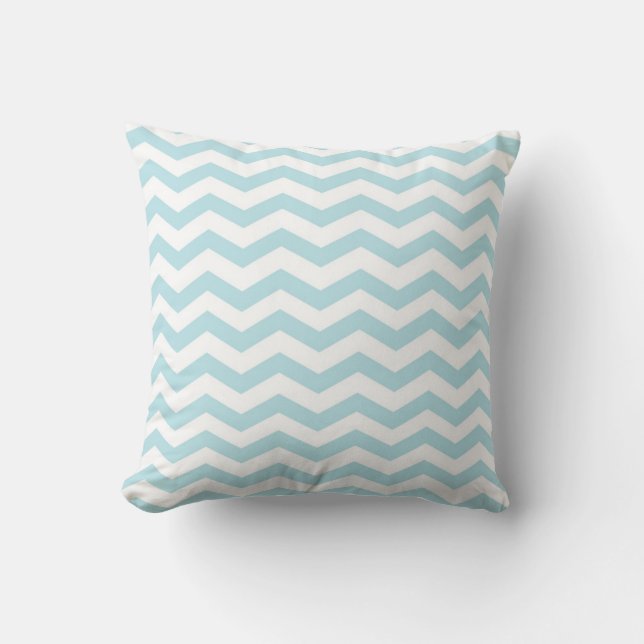 Coussin bleu-clair de Chevron (Recto)