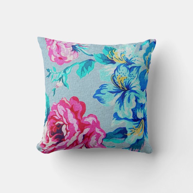 coussin bleu-clair de fleur (Recto)