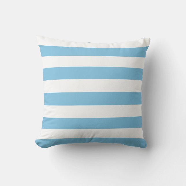 Coussin Bleu clair et Blancs (Recto)